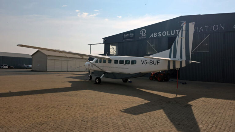 Mick Helm visiting Sky Core Aviation at Eros Airport